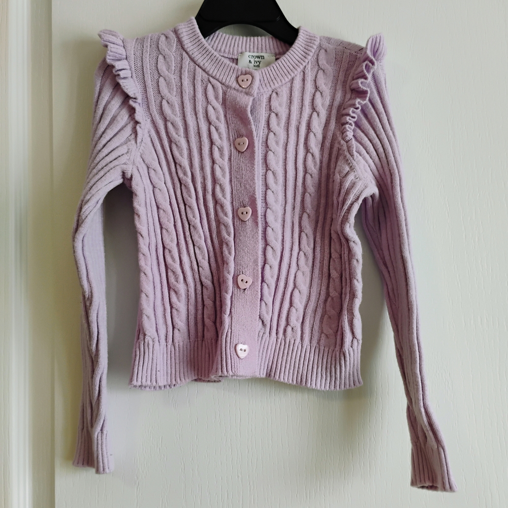 Crown & Ivy Kids Cable-knit Cardigan - Size 5